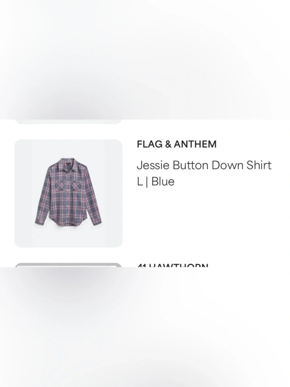 Flag and Anthem Women’s Blue-Pink Plaid Button-Down Shirt - Picture 5 of 5